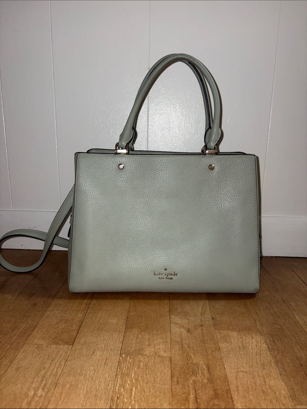 kate spade Mint Green Pebbled Leather Satchel